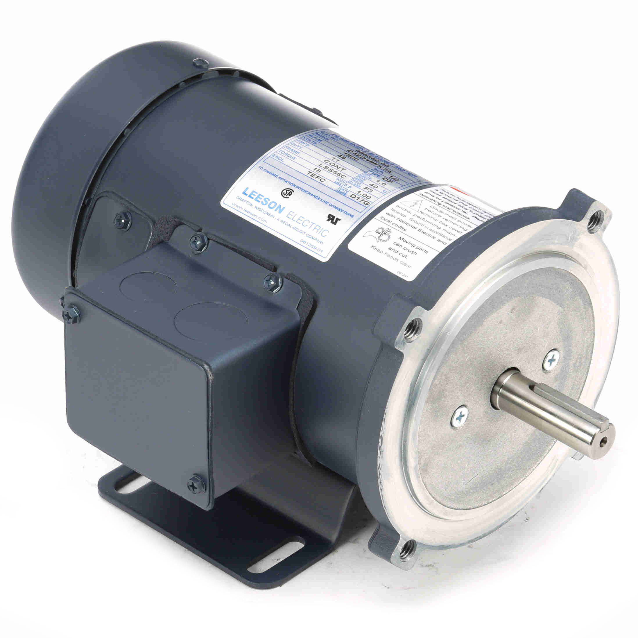 098382.00 Leeson 1/2HP Low Voltage DC Electric Motor, 1800RPM 1
