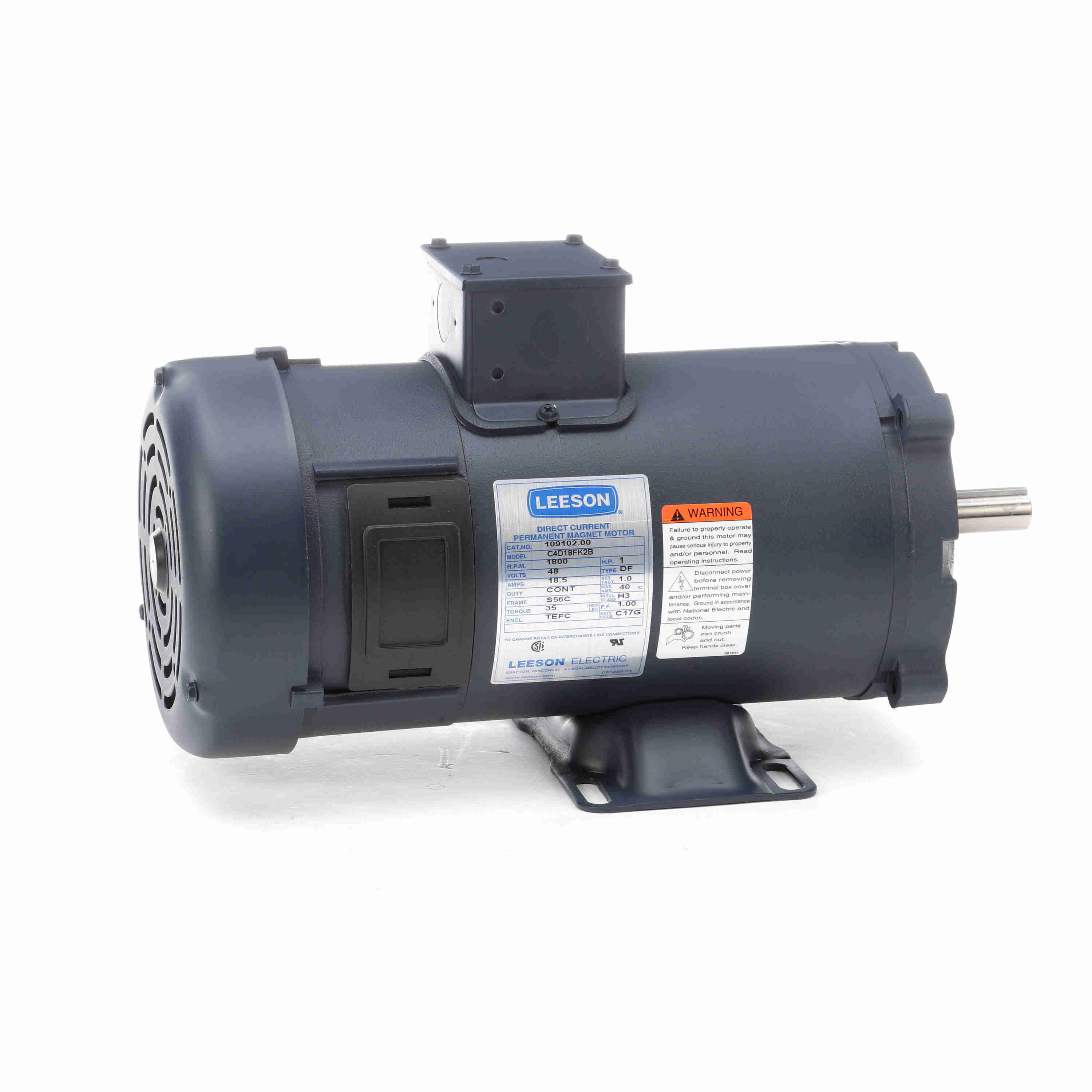 109102.00 Leeson 1HP Low Voltage DC Electric Motor, 1800RPM 4