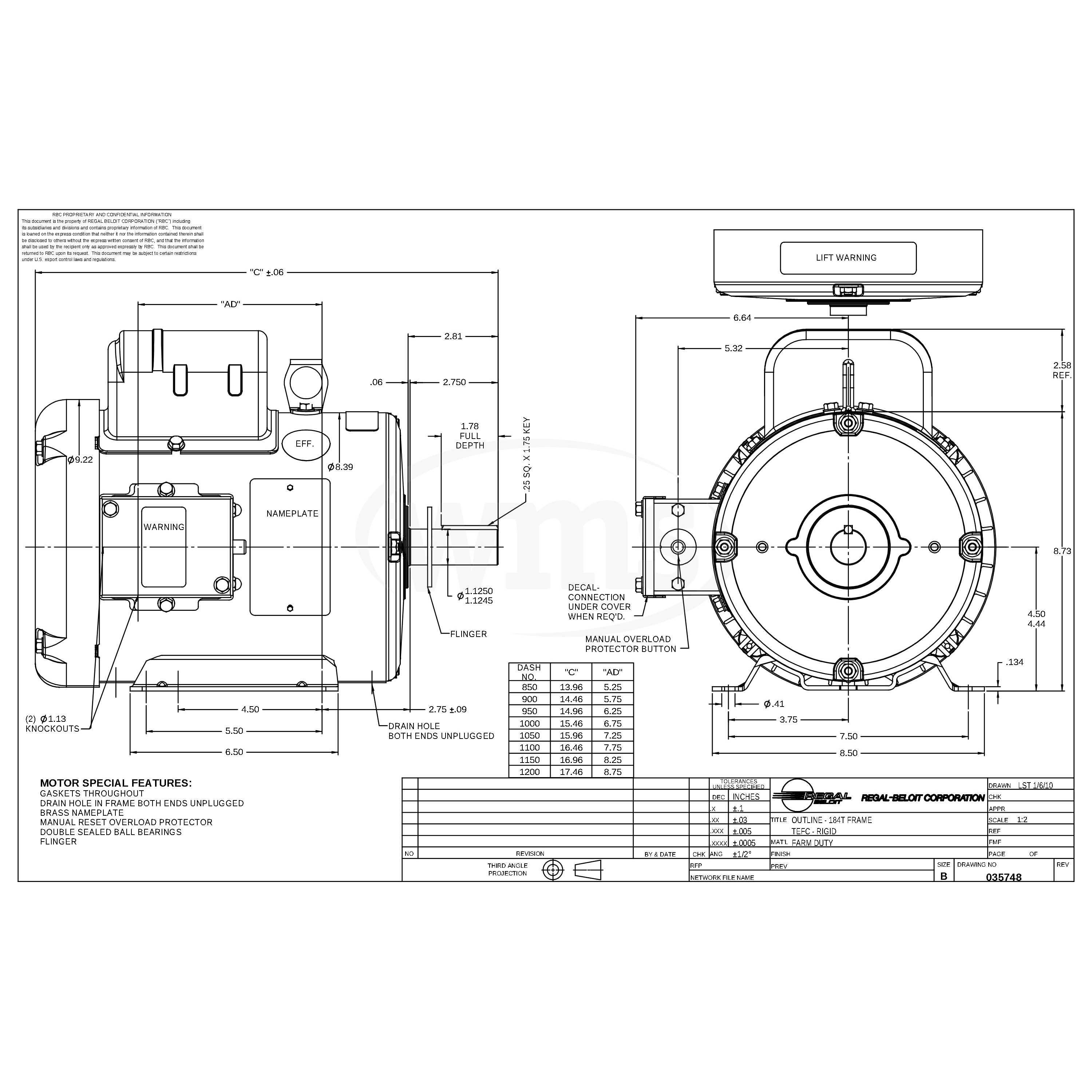 Leeson Wiring Diagram from www.witmermotorservice.com