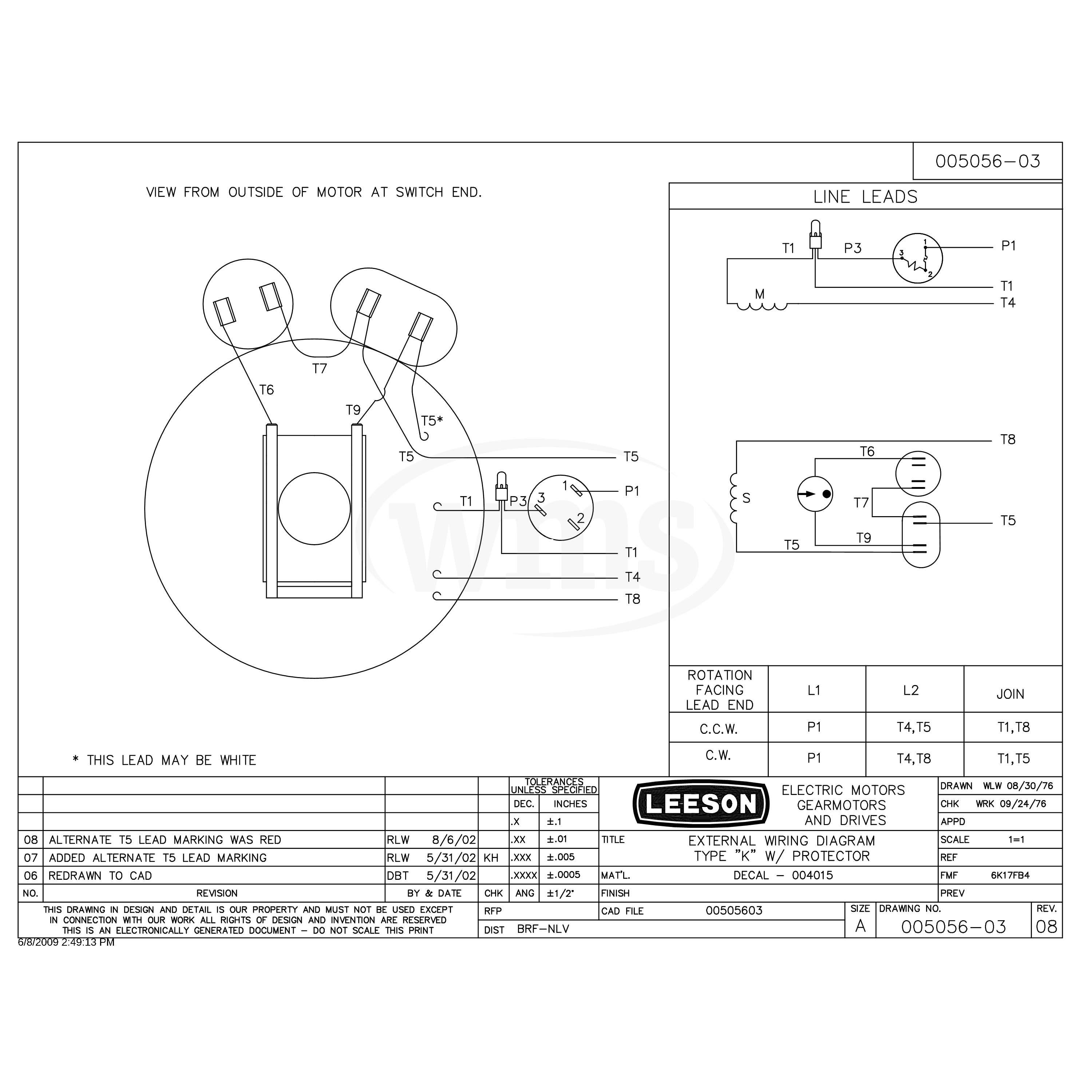 Leeson 5 Hp Motor Single Phase Wiring Diagram