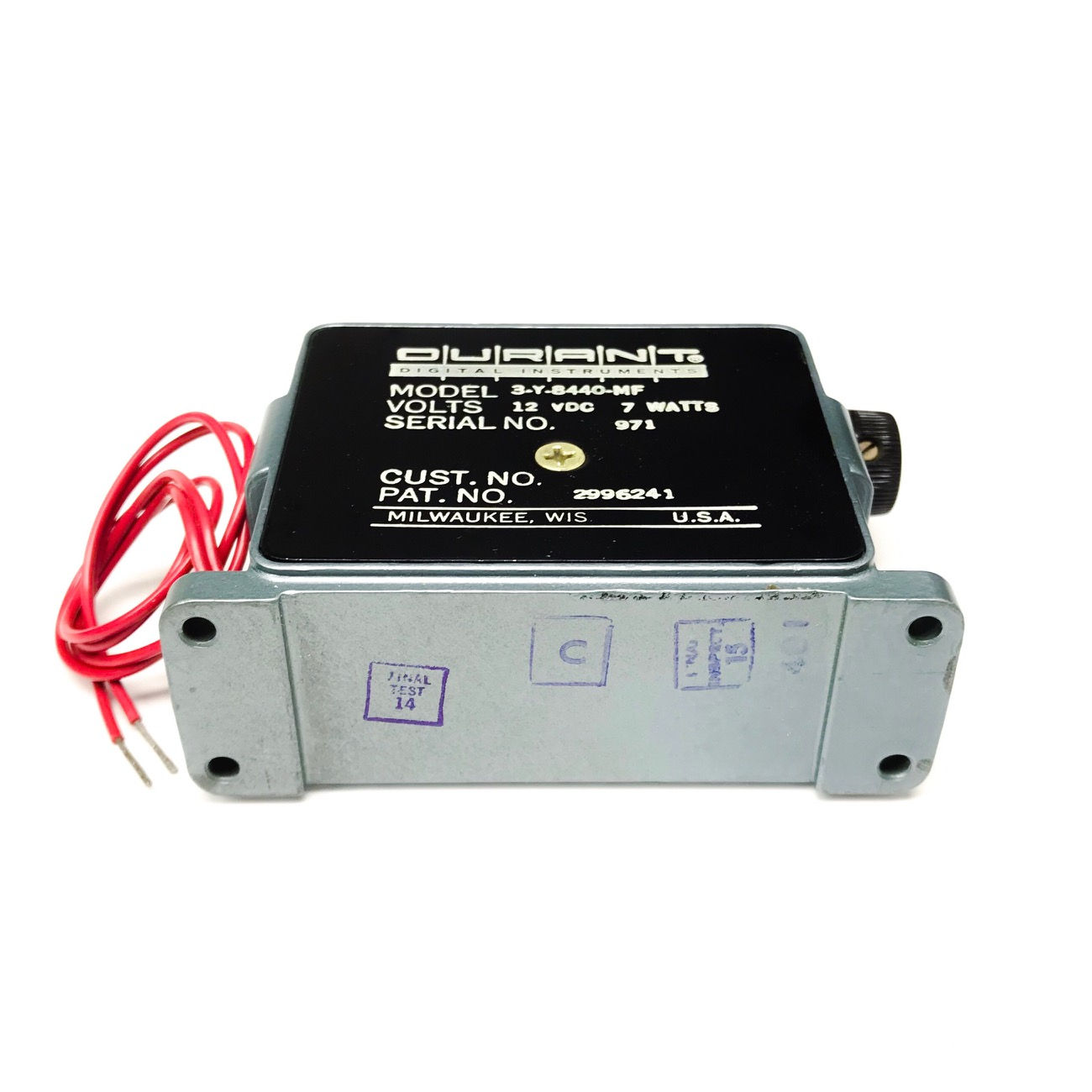 3-Y-8440-MF Durant Electric Counter Assembly 12VDC 2