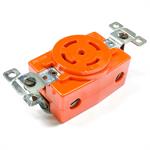 3550-CR Bryant Single Orange Receptacle, 30 Amp, 600V