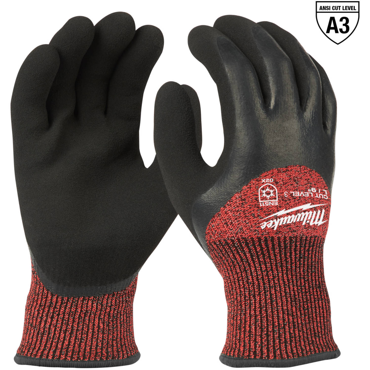 48-22-8922 Milwaukee Cut Level 3 Winter Dipped Gloves, Large 1