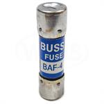 BAF-4 Bussmann Fuses, Fuse, 4 Amp, 250 VAC, IR 200A-250VAC, IR 10kA-125VAC