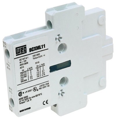 BCXML11 WEG Auxillary Contact Block, 1 NO /1 NC Contact