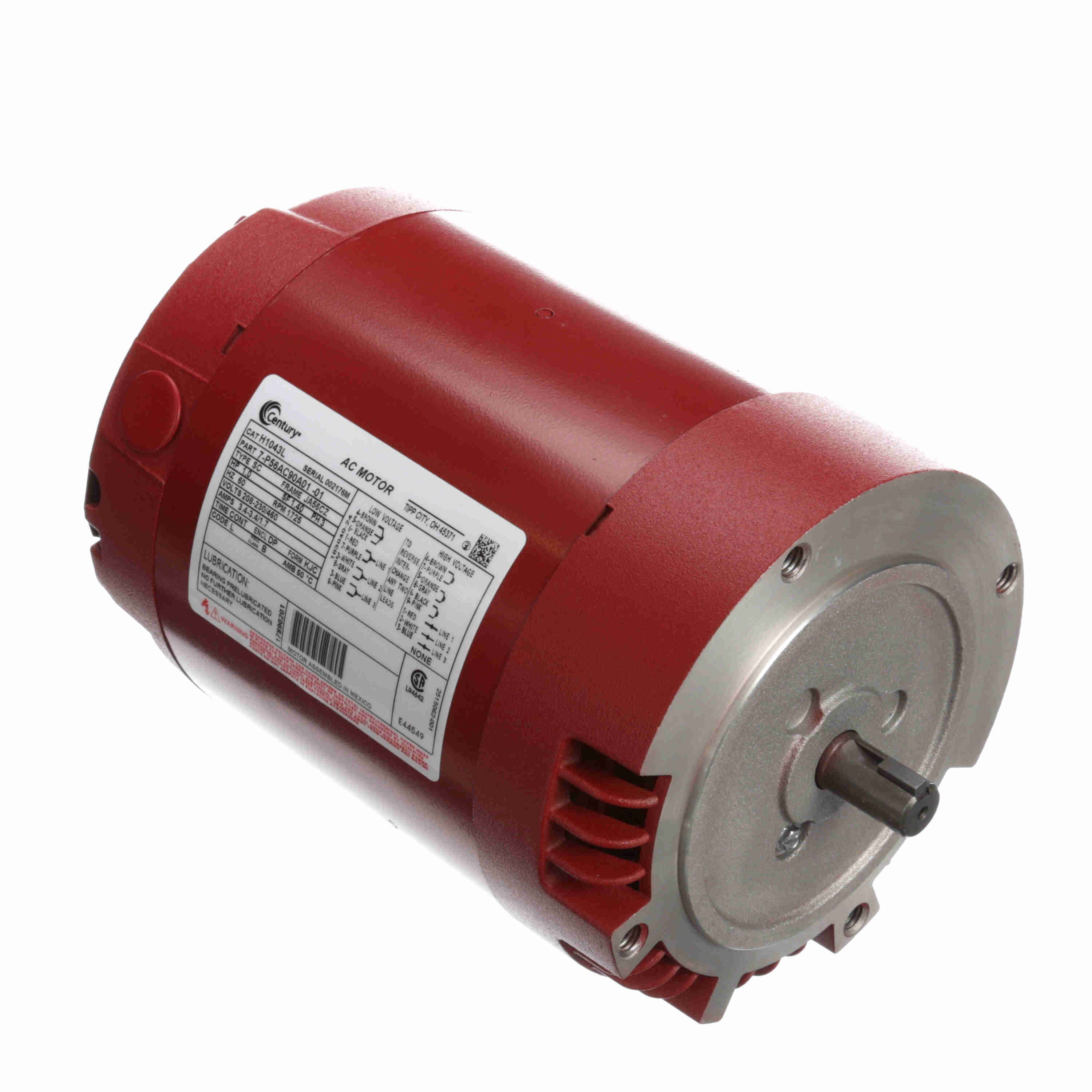 H1043l Century 1hp Circulator Pump Electric Motor 1725rpm