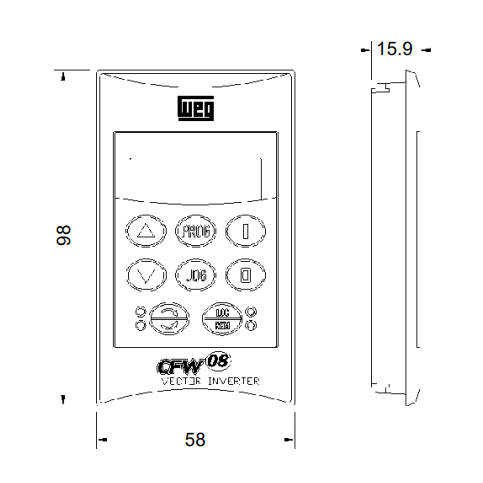 HMI-CFW08-RS WEG NEMA 4 Remote Keypad 2