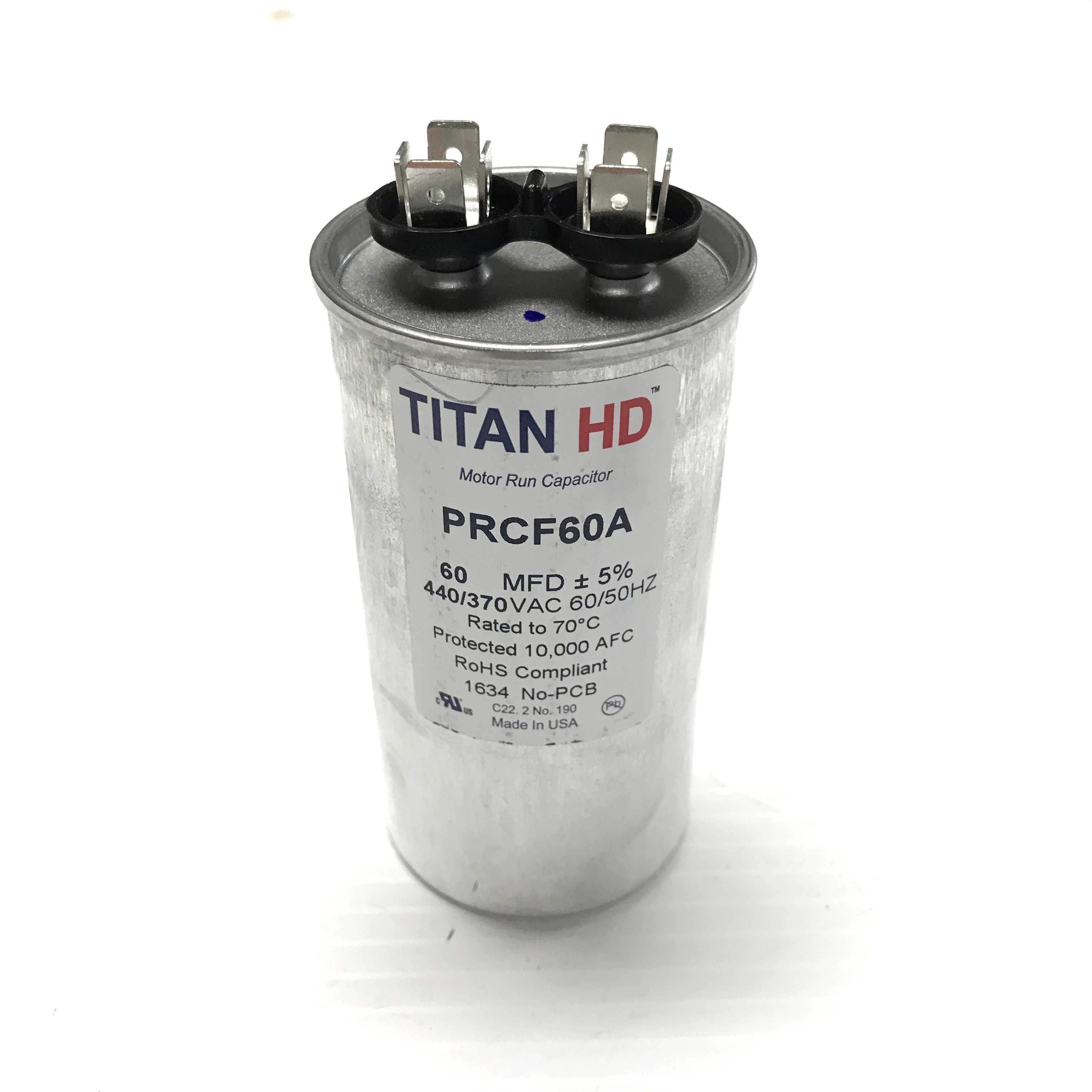 PRCF60A Titan HD Capacitor, 440/370 Vac, 60 MFD