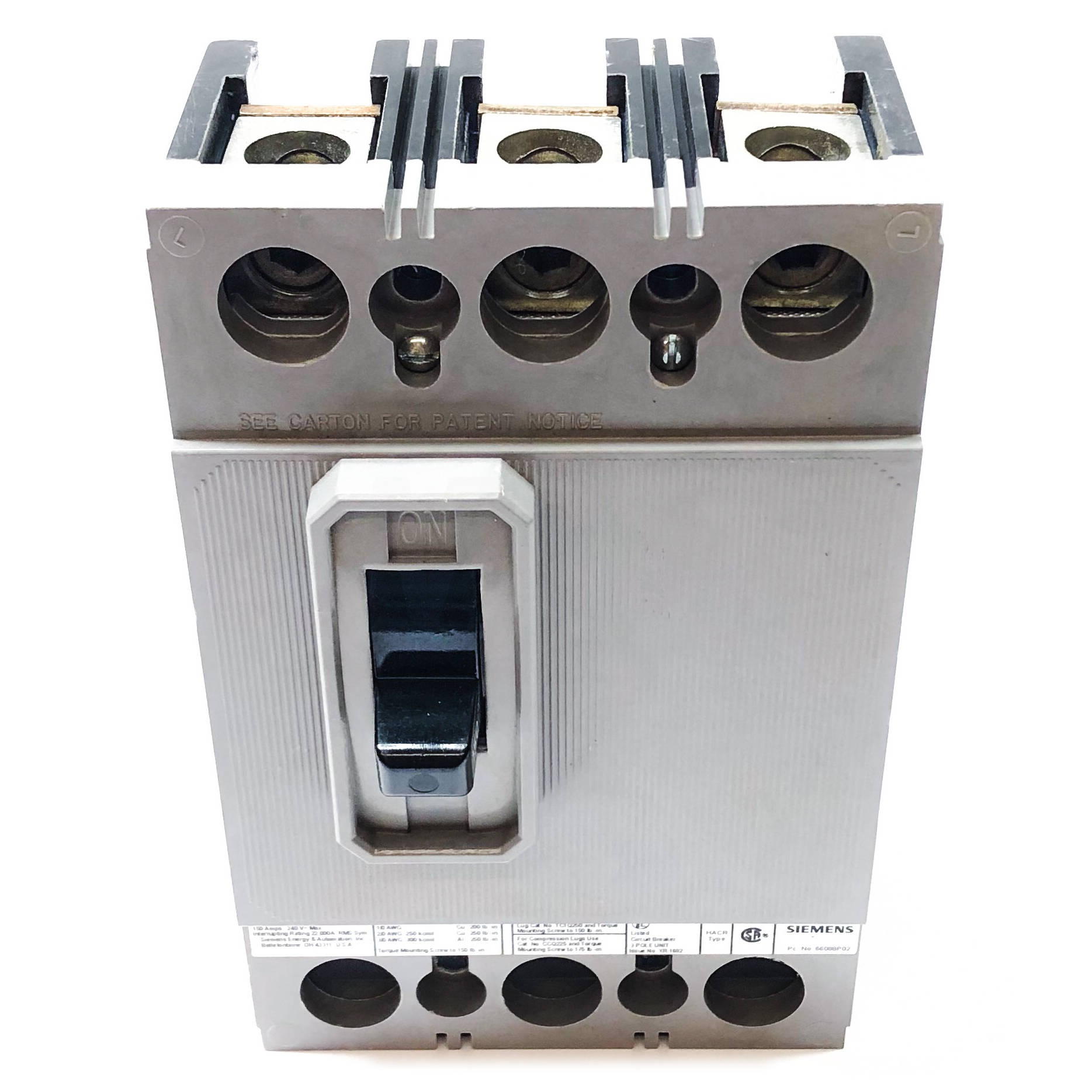 QJH23B150L Siemens Molded Case Circuit Breaker, 150 Amp, 240VAC, 3-Pole 3
