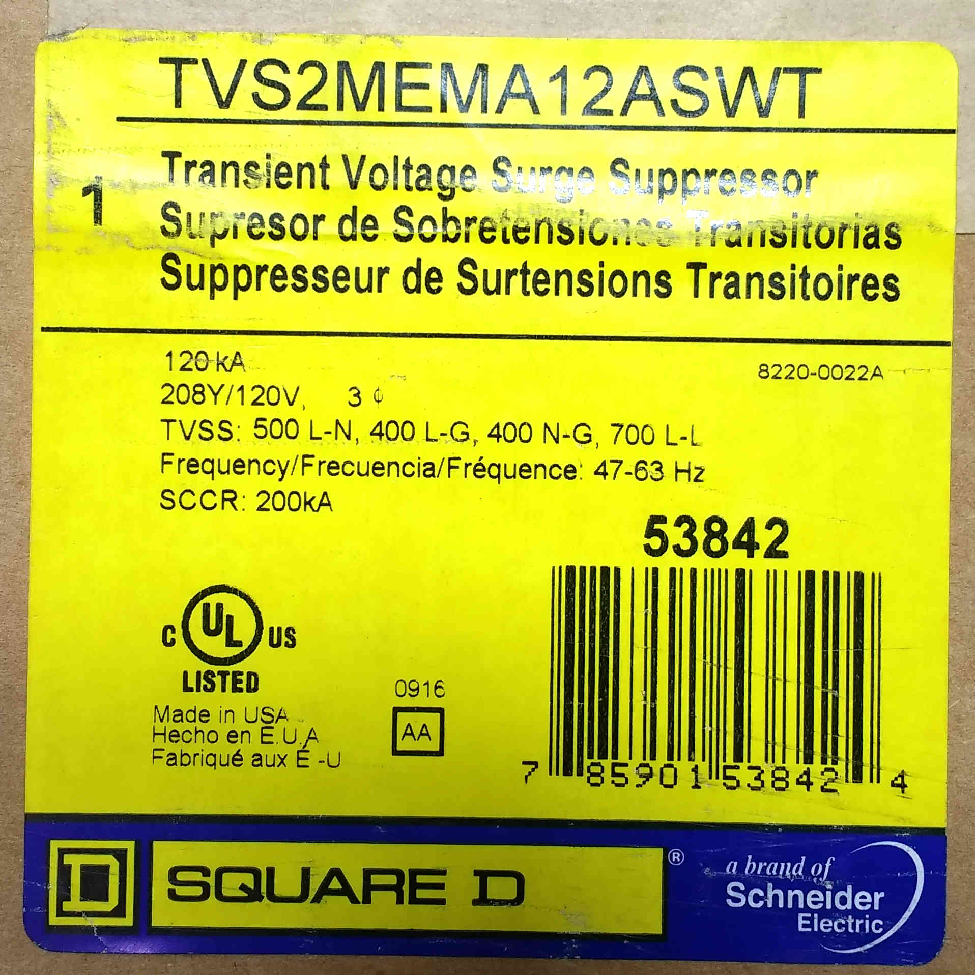 TVS2MEMA12ASWT Square D Surge Protective Device 9