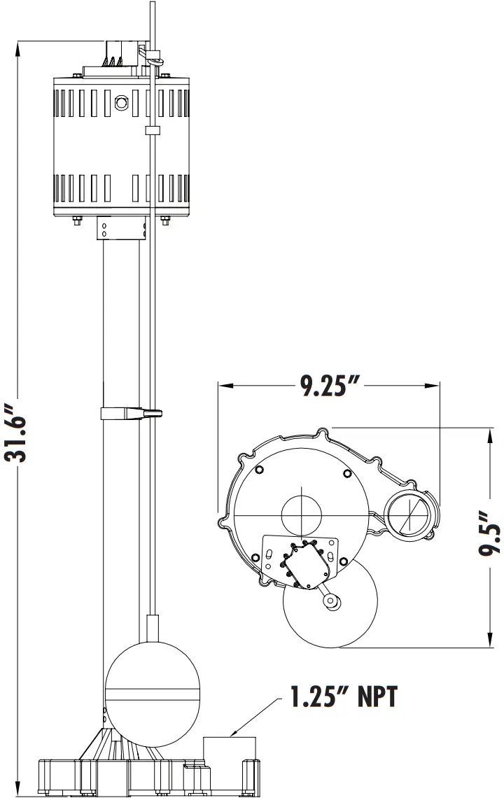 PED50B Pump Dimensions