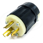 2311 Leviton Locking Plug, 20A, 125V, Industrial Grade, Black&White, Nema L5-20P