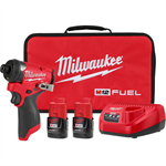 3453-22 Milwaukee M12 FUEL 1/4^ Hex Impact Driver Kit