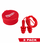 48-73-3151 Milwaukee Reusable Corded Ear Plugs, 3-Pack