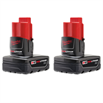 48-11-2412 Milwaukee M12 Redlithium XC Battery, 2 Pack