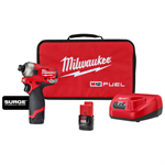 2551-22 Milwaukee M12 FUEL SURGE 1/4^ Hex Hydraulic Driver 2 Battery Kit