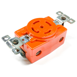 3550-CR Bryant Single Orange Receptacle, 30 Amp, 600V