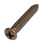 63293 Midwest #8 x 1^ Bronze Plated Oval Head Sheet Metal Screw