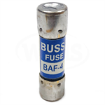 BAF-4 Bussmann Fuses, Fuse, 4 Amp, 250 VAC, IR 200A-250VAC, IR 10kA-125VAC