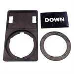 APP30-02 WEG ^DOWN^ Legend Plate & Holder