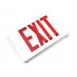 SLEDARW Simkar LED Red Exit Sign, Double Faced, White, AC Powered, 120/277V 60Hz