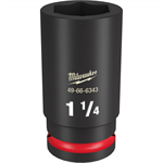 49-66-6343 Milwaukee SHOCKWAVE Impact Duty 3/4^ Drive 1-1/4^ Deep 6 Point Socket