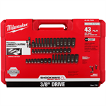 49-66-7009 Milwaukee 43 Piece SHOCKWAVE 3/8^ Drive SAE & Metric Deep Socket Set