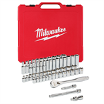 48-22-9008 Milwaukee 3/8^ Drive 56pc Ratchet & Socket Set - SAE & Metric