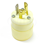 4721-N Bryant White Nylon Plug, 2-Pole, 3-Wire