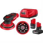 2585-22CX Milwaukee M12 FUEL 6^ Random Orbital Sander Kit (3/16^)