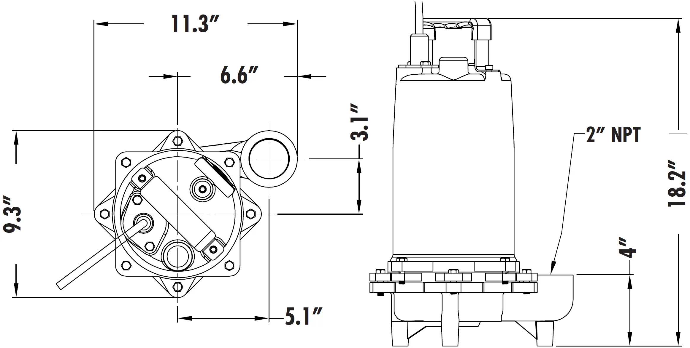 EP100 Pump Dimensions