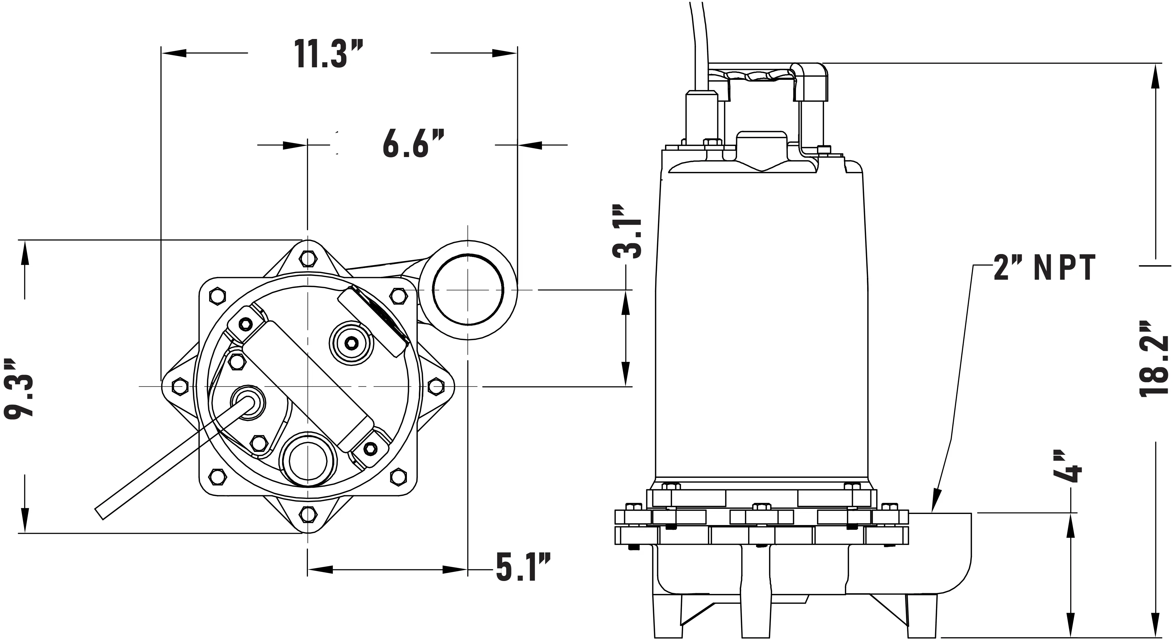 EP150 Pump Dimensions