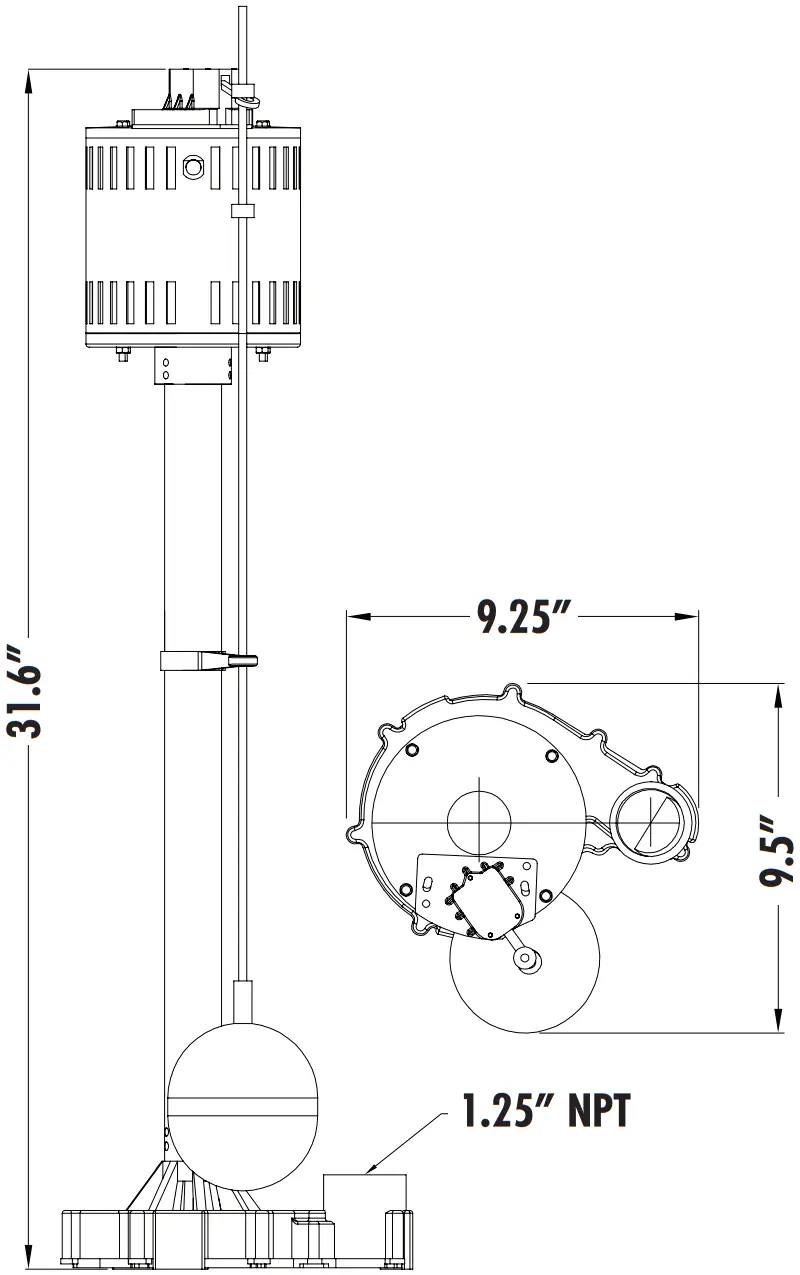 PED33B Pump Dimensions