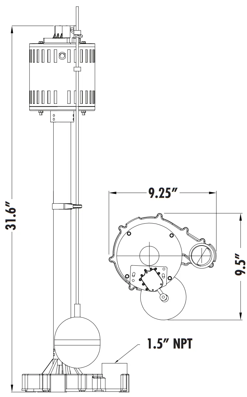 PED33CI Pump Dimensions