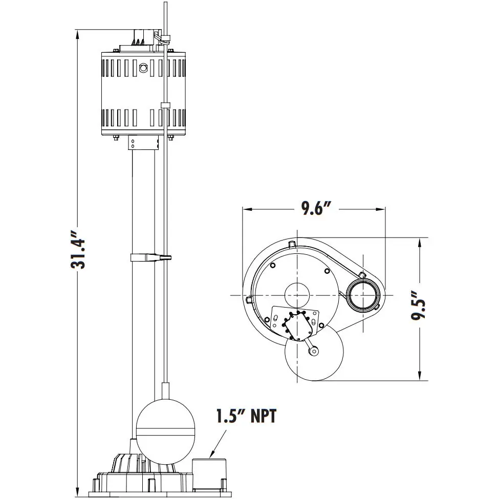 PED33 Pump Dimensions