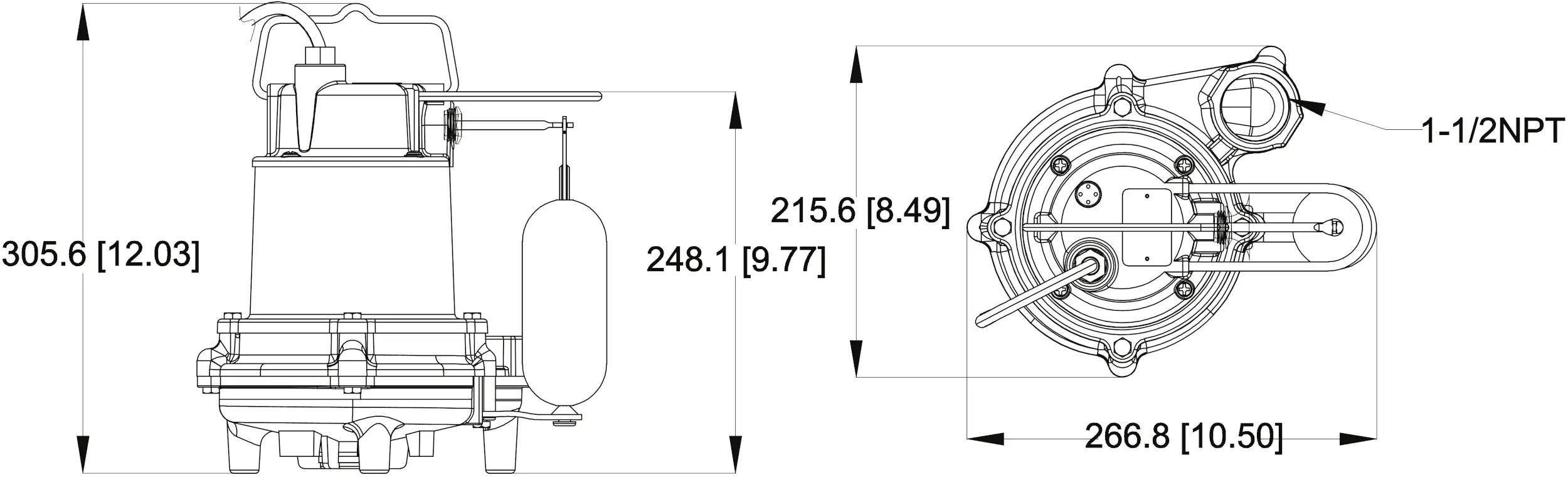 SPV50 Pump Dimensions