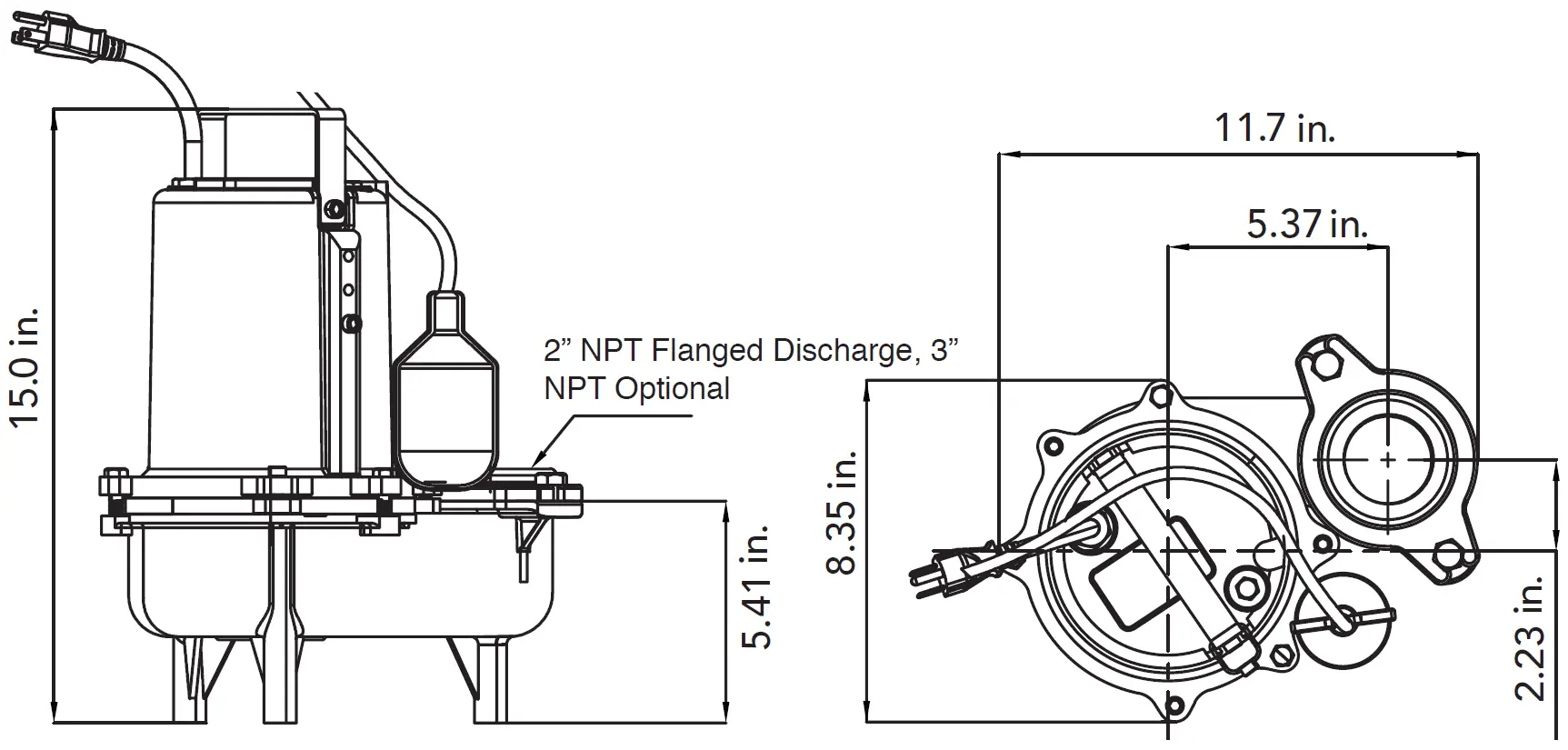 SW75 Pump Dimensions