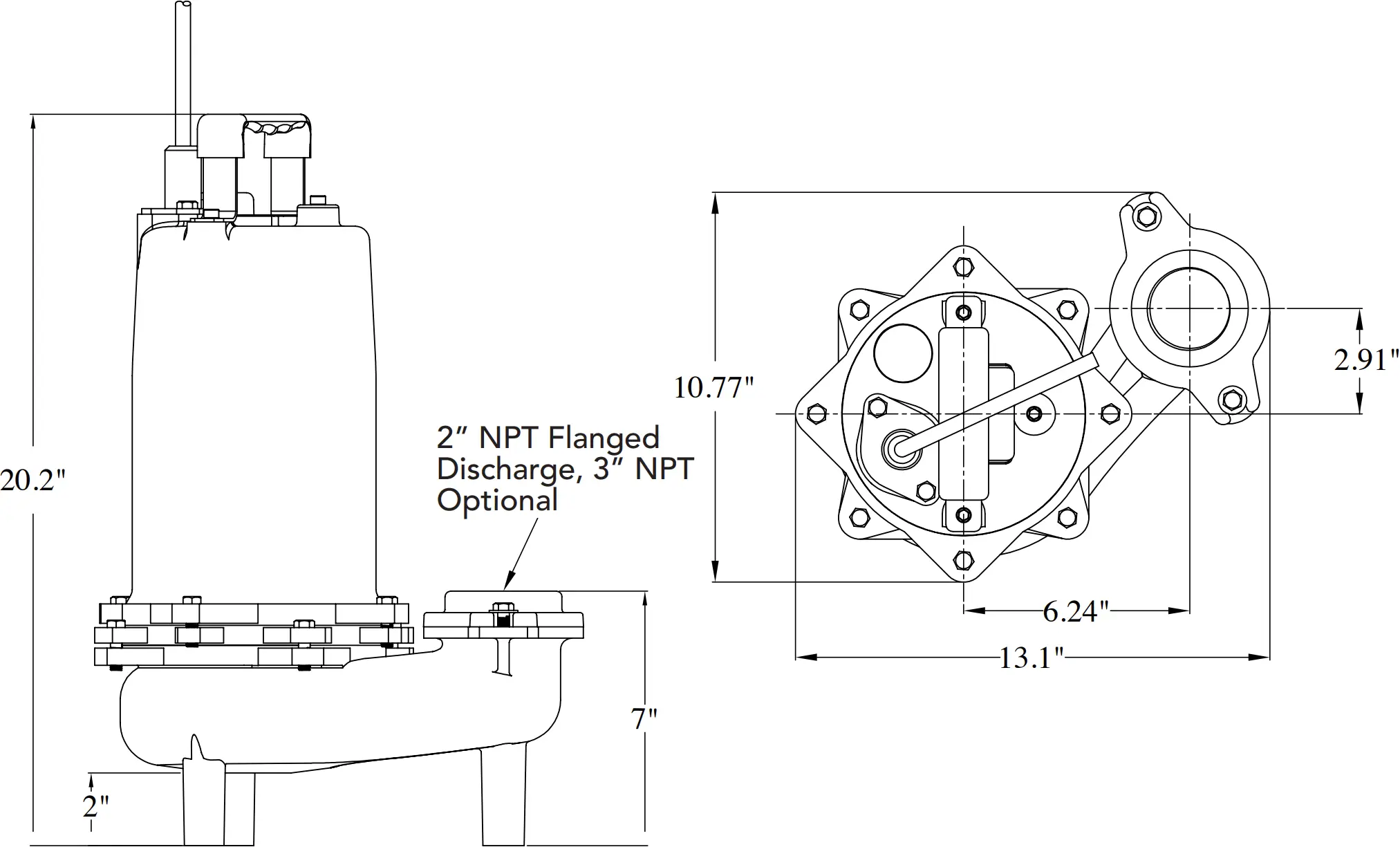 SWH100 Pump Dimensions