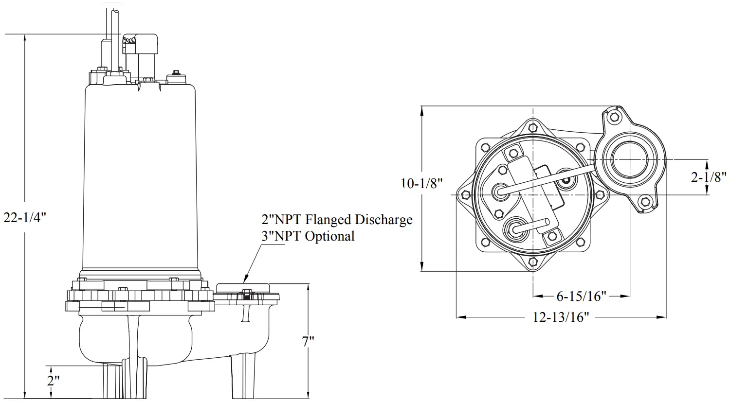 SWHD100 Pump Dimensions