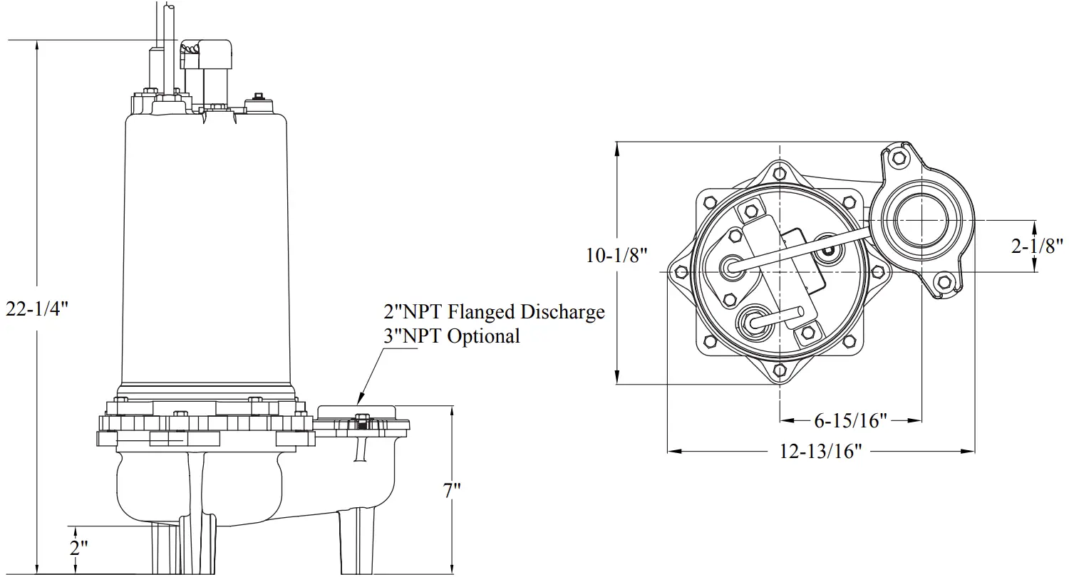 SWHD150 Pump Dimensions