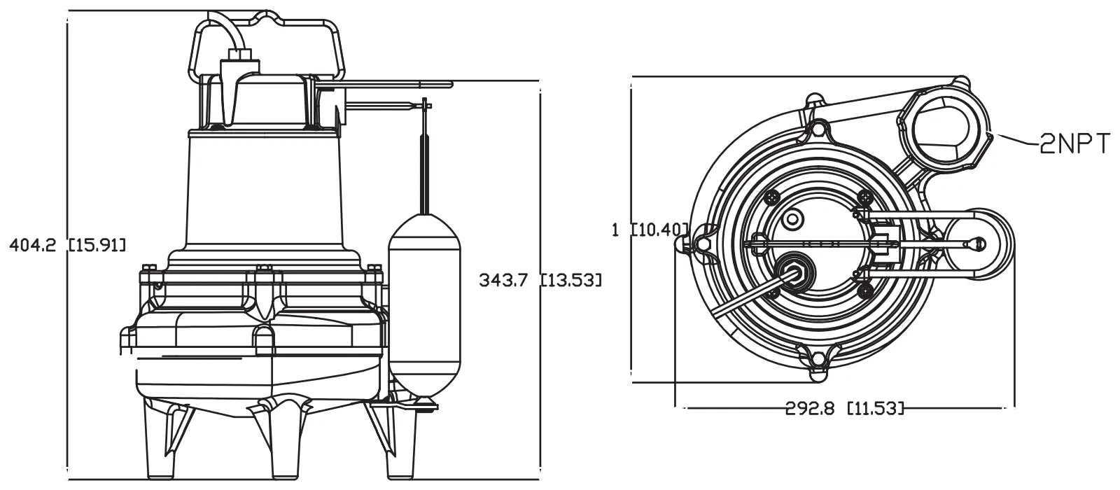 SWS50 Pump Dimensions